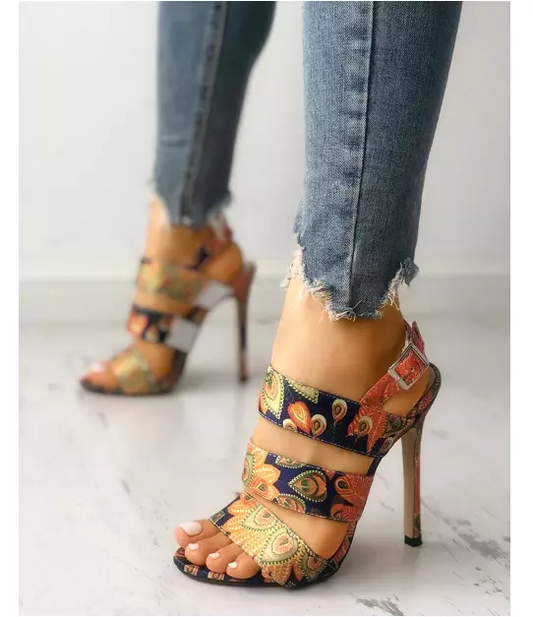 Satchels & Beyond High Heel Stiletto Pointy Toe Sandal