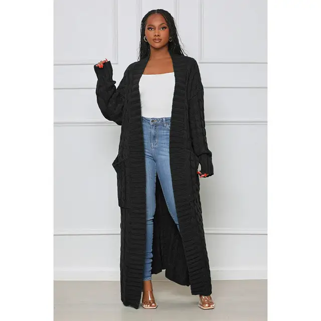 Satchels & Beyond Casual Cardigan Long Maxi Sweater