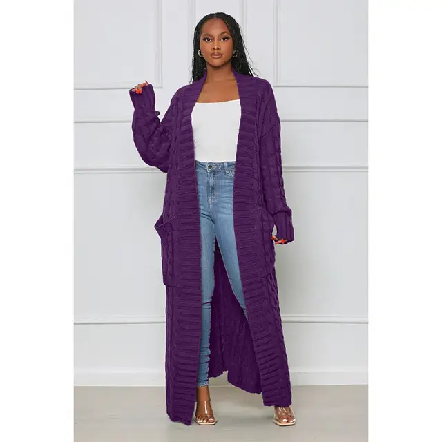 Satchels & Beyond Casual Cardigan Long Maxi Sweater