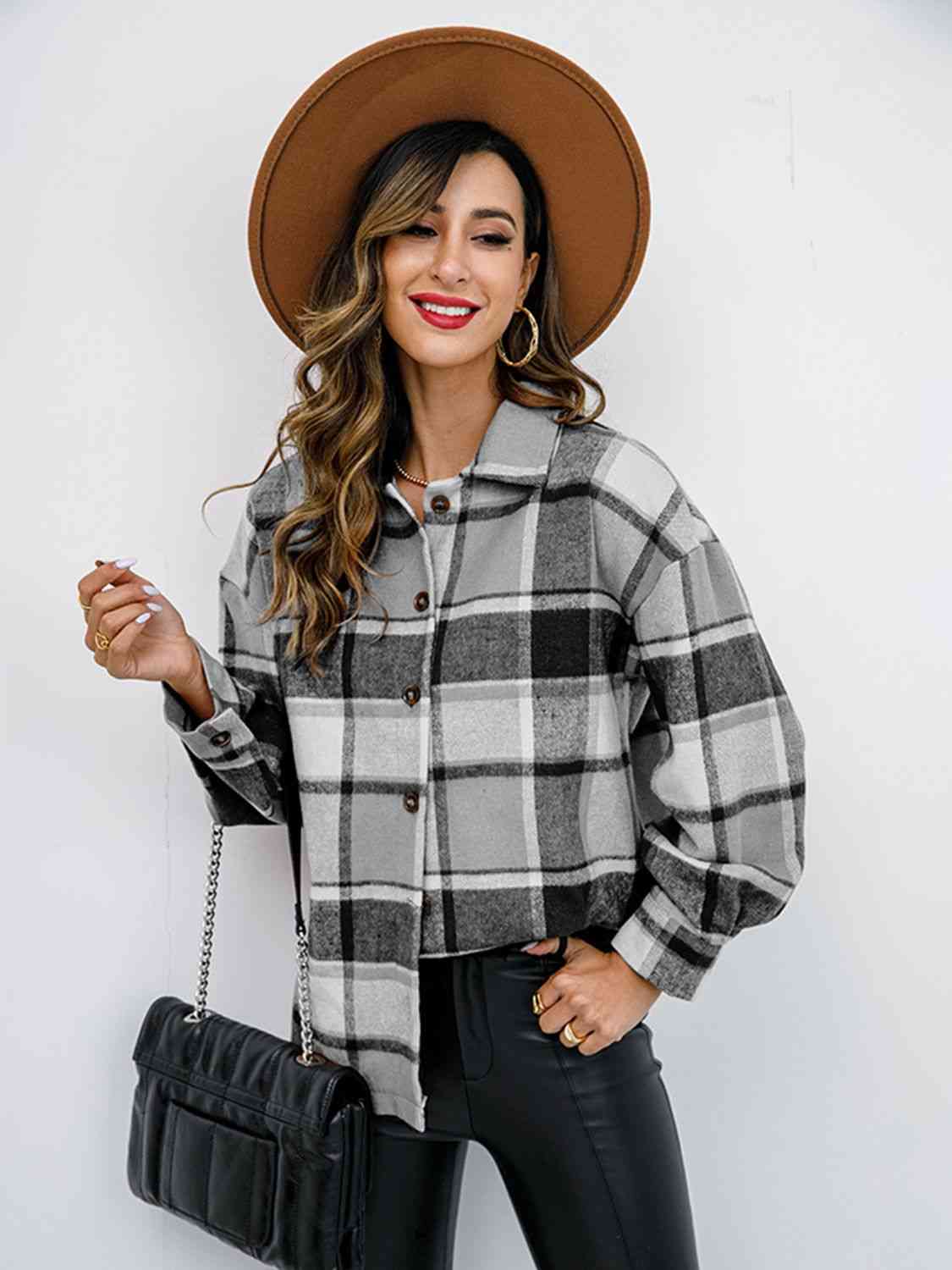 Satchels & Beyond Plaid Button-Down Jacket