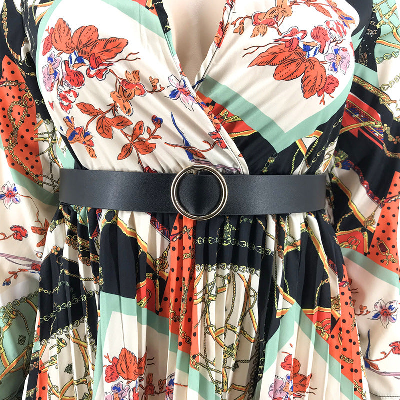 Satchels & beyond V  Neck Dress with belt.