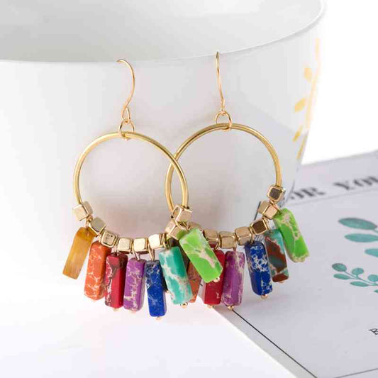Satchels & Beyond Multicolored Stone Dangle Earrings