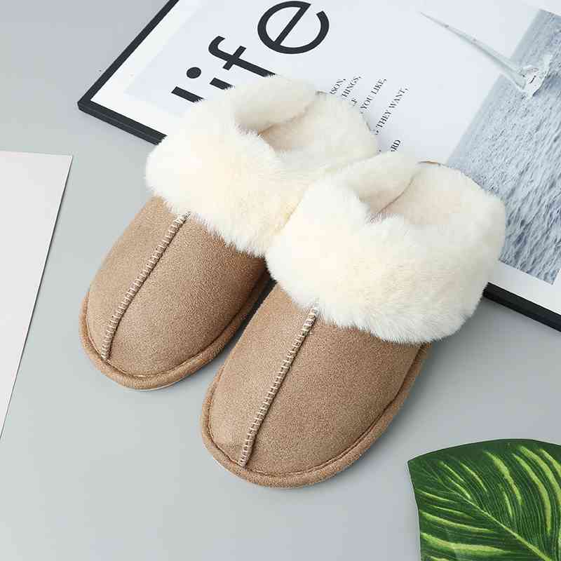 Satchels & Beyond Faux Suede Center Seam Slippers