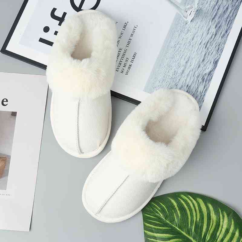 Satchels & Beyond Faux Suede Center Seam Slippers