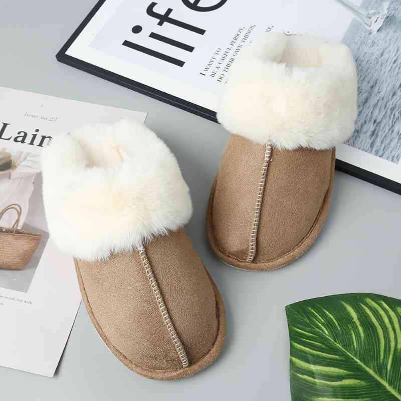 Satchels & Beyond Faux Suede Center Seam Slippers