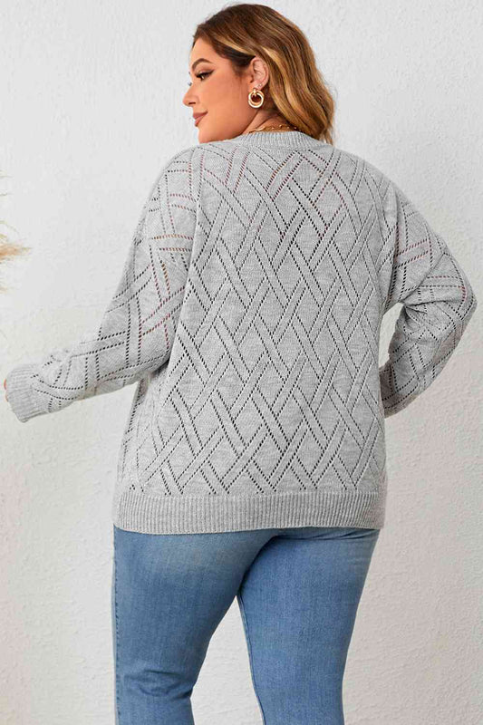 Satchels & Beyond Plus Size Plaid V-Neck Knit Top
